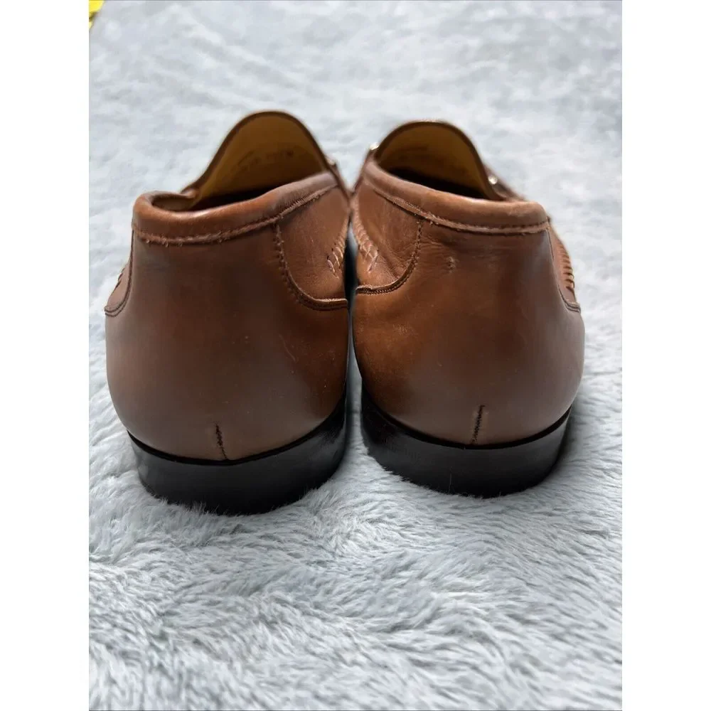 Johnston Murphy Shoes Men's 9.5 W Handcrafted Genuine Lizard Brown Oxfords Spain